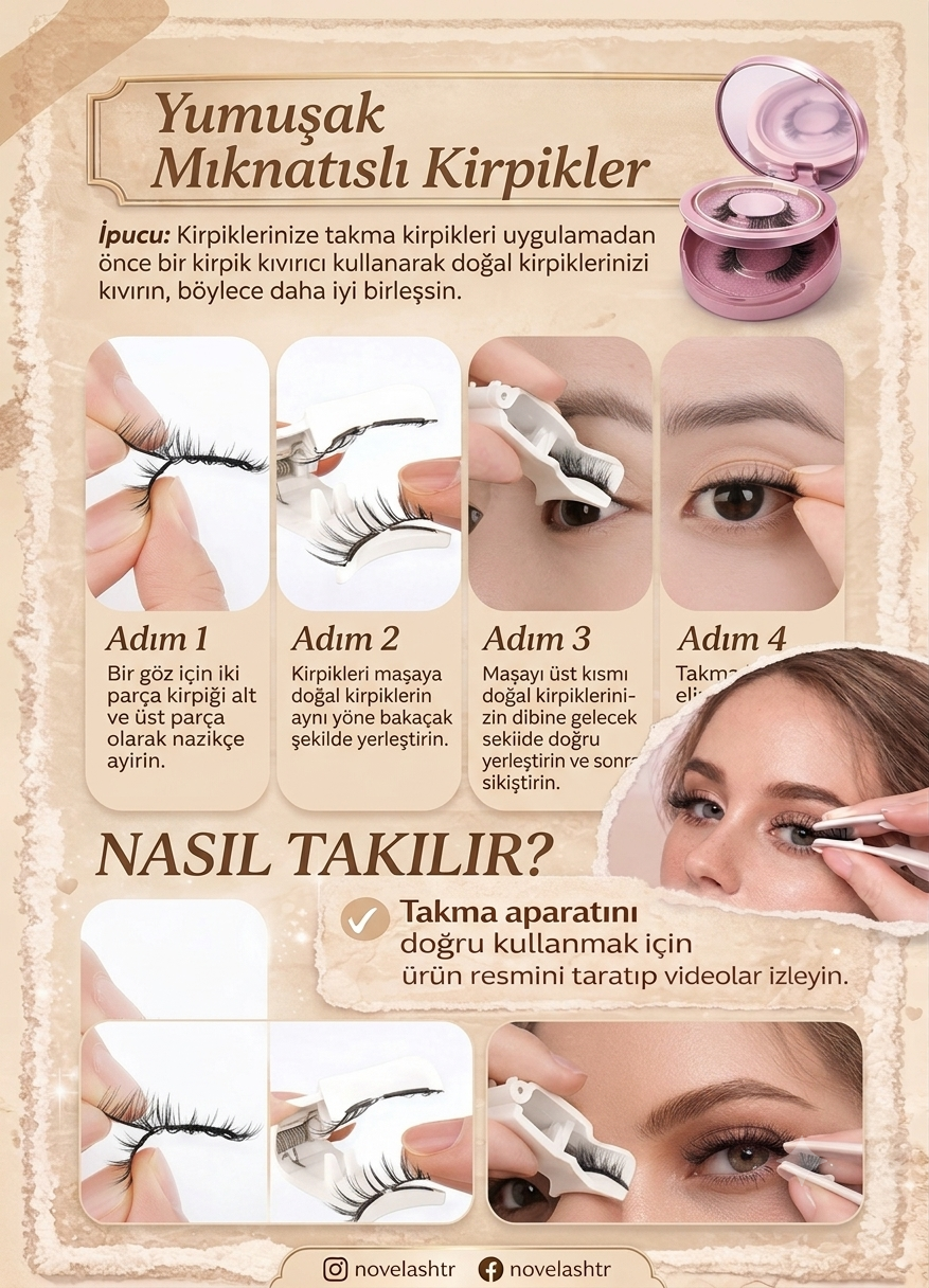 Novelash™ Sihirli Mıknatıslı Kirpikler