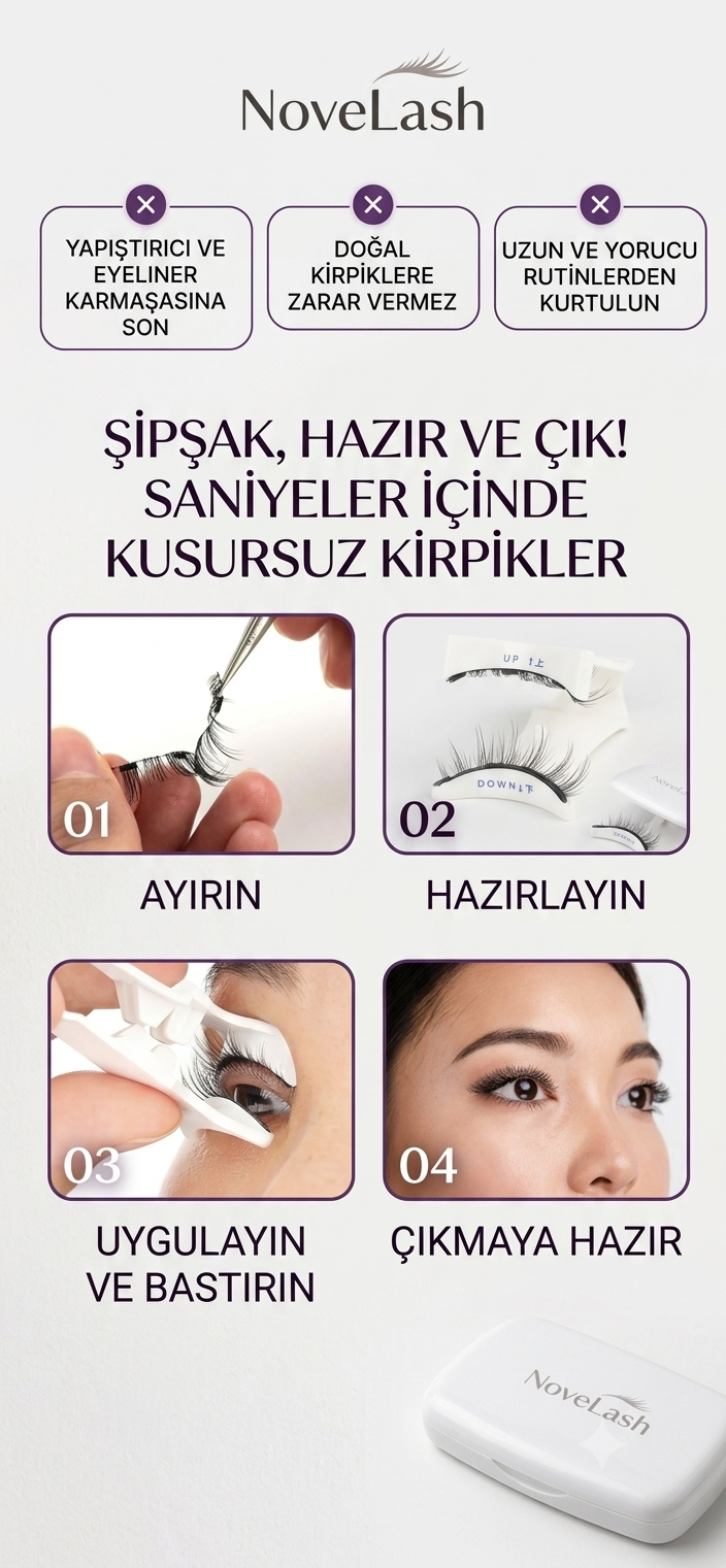 Novelash™ Sihirli Mıknatıslı Kirpikler